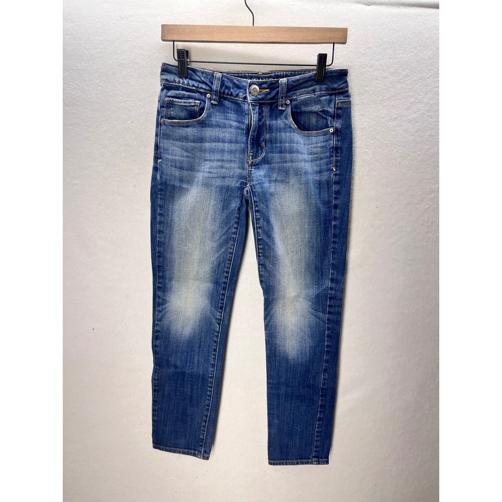 American Eagle Skinny Jeans Womens 4 Short Blue Denim Stretch‎ Medium Wash 3380